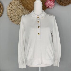 Lauren Ralph Lauren • Women’s White Henley Polo w/ Gold Buttons